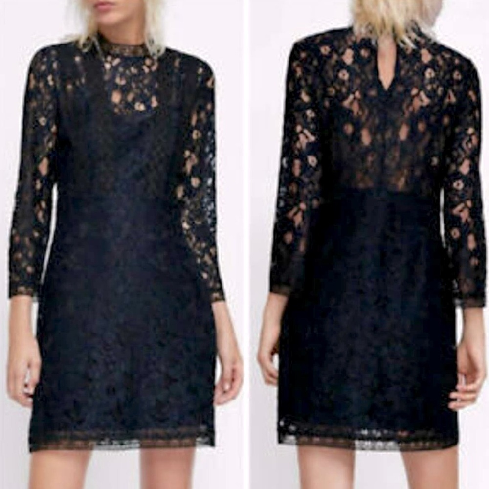 Zara Navy Lace Dress